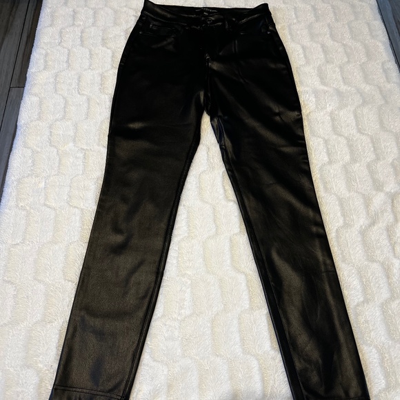 Guess Black Faux-Leather Pants Size 2 - Picture 1 of 10